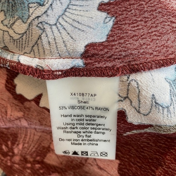 Tracy Reese Aleah Red Floral Midi Dress for Anthropologie XXSP - Picture 6 of 8